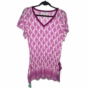 Vineyard Vines Batik Damask Side Tassel Tunic Top Cover Up Size XS